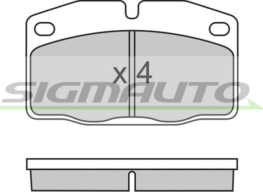 SIGMAUTO SPA487 - Тормозные колодки, дисковые, комплект autospares.lv