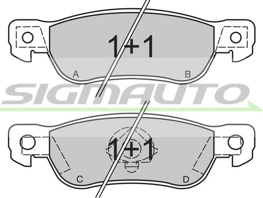 SIGMAUTO SPA436 - Тормозные колодки, дисковые, комплект autospares.lv