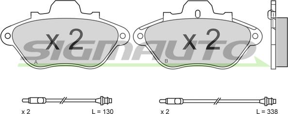 SIGMAUTO SPA430 - Тормозные колодки, дисковые, комплект autospares.lv