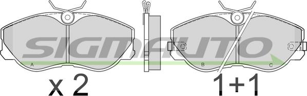 SIGMAUTO SPA426 - Тормозные колодки, дисковые, комплект autospares.lv