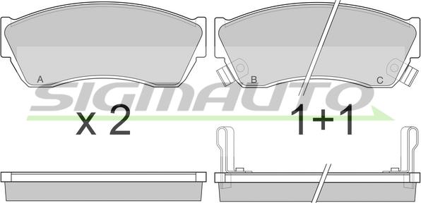 SIGMAUTO SPA420 - Тормозные колодки, дисковые, комплект autospares.lv