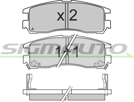 SIGMAUTO SPA428 - Тормозные колодки, дисковые, комплект autospares.lv