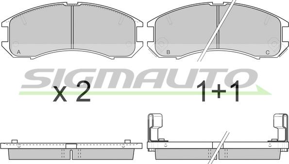 SIGMAUTO SPA423 - Тормозные колодки, дисковые, комплект autospares.lv