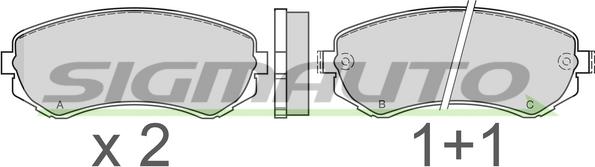 SIGMAUTO SPA473 - Тормозные колодки, дисковые, комплект autospares.lv