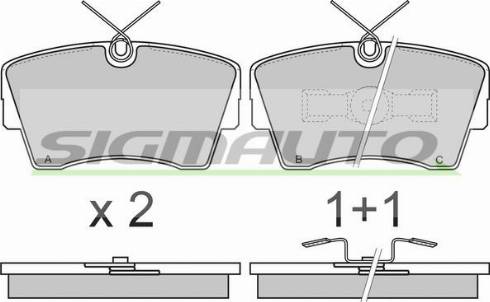 SIGMAUTO SPA472 - Тормозные колодки, дисковые, комплект autospares.lv