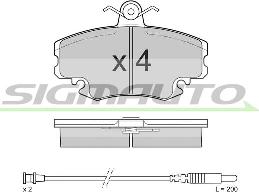 SIGMAUTO SPA590 - Тормозные колодки, дисковые, комплект autospares.lv