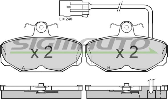 SIGMAUTO SPA591 - Тормозные колодки, дисковые, комплект autospares.lv