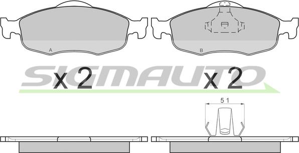 SIGMAUTO SPA592 - Тормозные колодки, дисковые, комплект autospares.lv