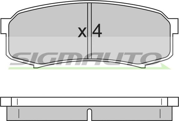 SIGMAUTO SPA597 - Тормозные колодки, дисковые, комплект autospares.lv