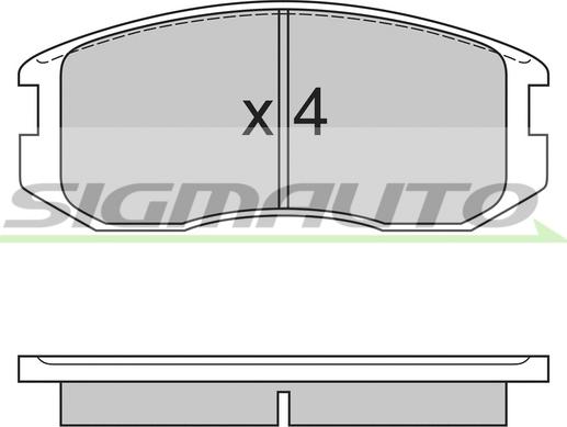 SIGMAUTO SPA558 - Тормозные колодки, дисковые, комплект autospares.lv