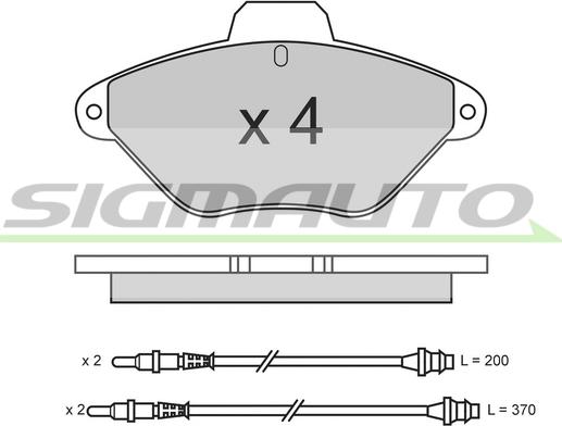 SIGMAUTO SPA564 - Тормозные колодки, дисковые, комплект autospares.lv