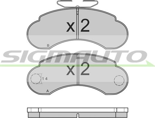 SIGMAUTO SPA566 - Тормозные колодки, дисковые, комплект autospares.lv