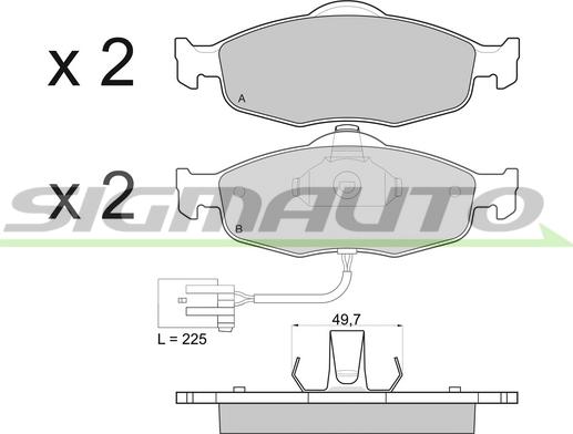 SIGMAUTO SPA561 - Тормозные колодки, дисковые, комплект autospares.lv