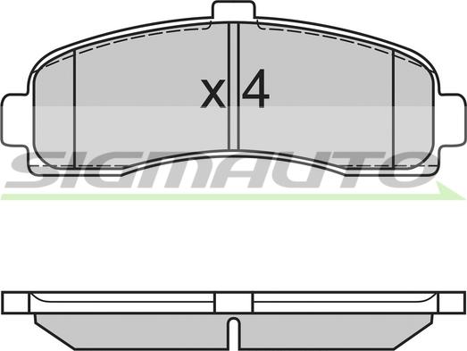 SIGMAUTO SPA563 - Тормозные колодки, дисковые, комплект autospares.lv