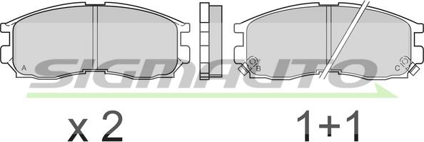 SIGMAUTO SPA509 - Тормозные колодки, дисковые, комплект autospares.lv