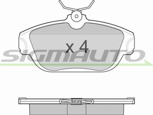 SIGMAUTO SPA505 - Тормозные колодки, дисковые, комплект autospares.lv