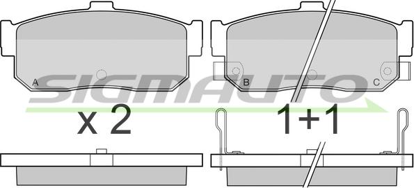 SIGMAUTO SPA513 - Тормозные колодки, дисковые, комплект autospares.lv