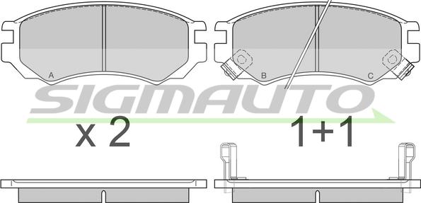 SIGMAUTO SPA512 - Тормозные колодки, дисковые, комплект autospares.lv