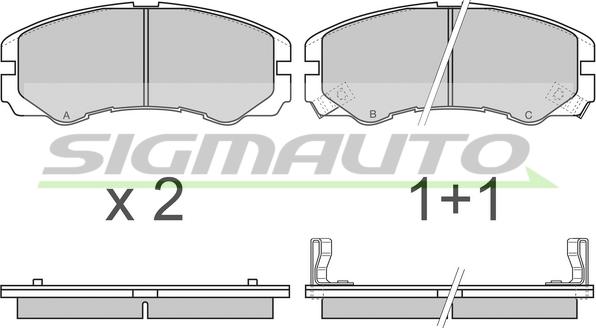 SIGMAUTO SPA580 - Тормозные колодки, дисковые, комплект autospares.lv