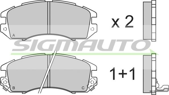 SIGMAUTO SPA535 - Тормозные колодки, дисковые, комплект autospares.lv