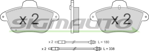 SIGMAUTO SPA521 - Тормозные колодки, дисковые, комплект autospares.lv