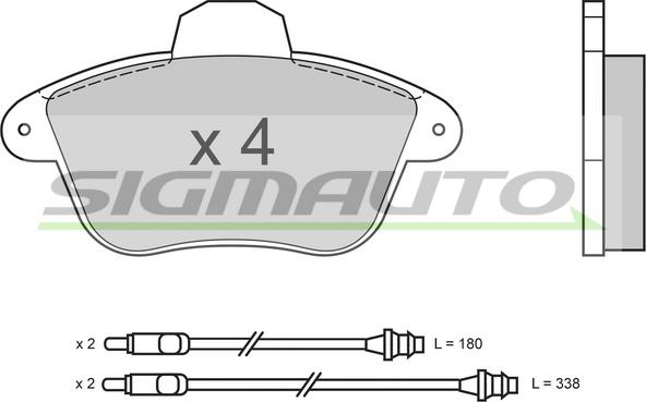 SIGMAUTO SPA522 - Тормозные колодки, дисковые, комплект autospares.lv