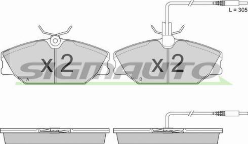 SIGMAUTO SPA527 - Тормозные колодки, дисковые, комплект autospares.lv