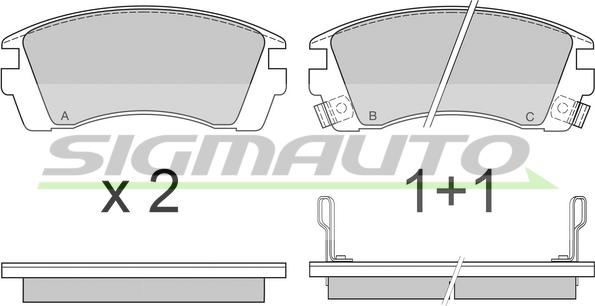 SIGMAUTO SPA575 - Тормозные колодки, дисковые, комплект autospares.lv