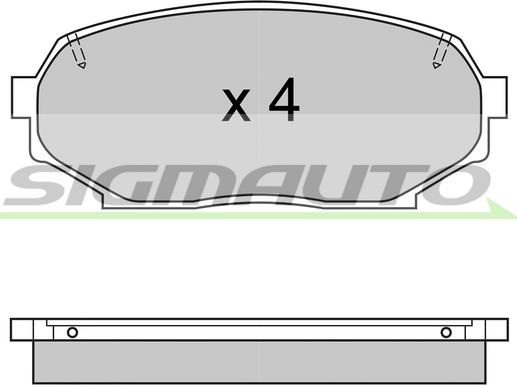 SIGMAUTO SPA571 - Тормозные колодки, дисковые, комплект autospares.lv