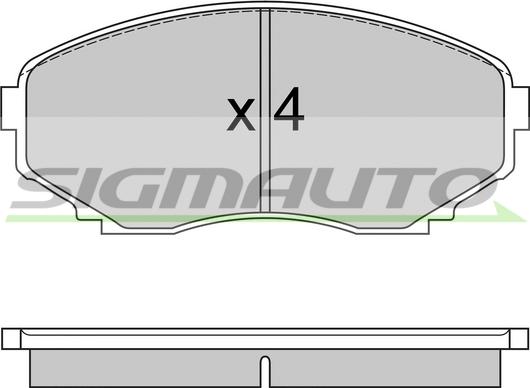 SIGMAUTO SPA578 - Тормозные колодки, дисковые, комплект autospares.lv