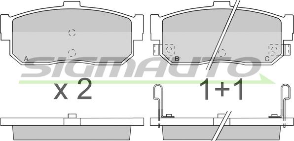 SIGMAUTO SPA699 - Тормозные колодки, дисковые, комплект autospares.lv