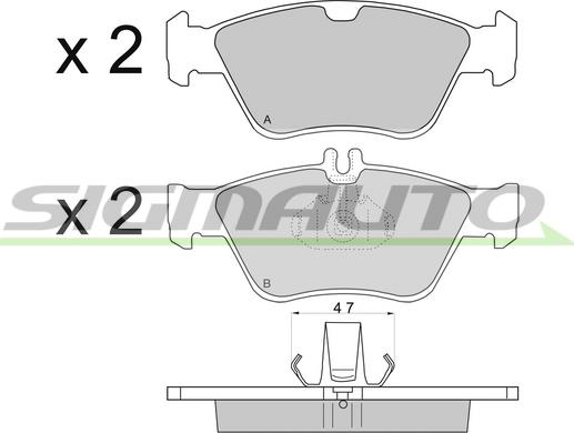 SIGMAUTO SPA694 - Тормозные колодки, дисковые, комплект autospares.lv