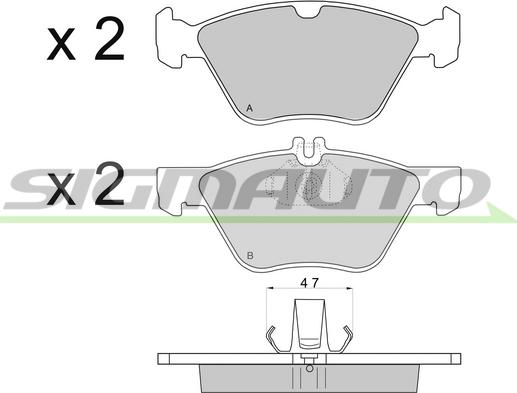 SIGMAUTO SPA695 - Тормозные колодки, дисковые, комплект autospares.lv