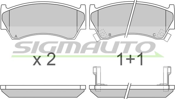 SIGMAUTO SPA691 - Тормозные колодки, дисковые, комплект autospares.lv