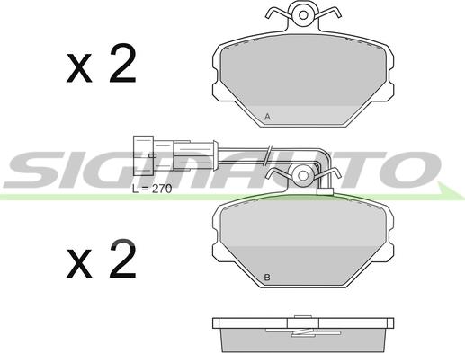 SIGMAUTO SPA693 - Тормозные колодки, дисковые, комплект autospares.lv