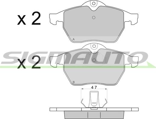 SIGMAUTO SPA692 - Тормозные колодки, дисковые, комплект autospares.lv