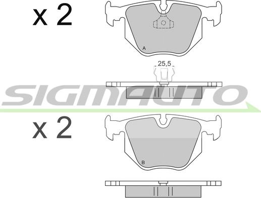 SIGMAUTO SPA652 - Тормозные колодки, дисковые, комплект autospares.lv