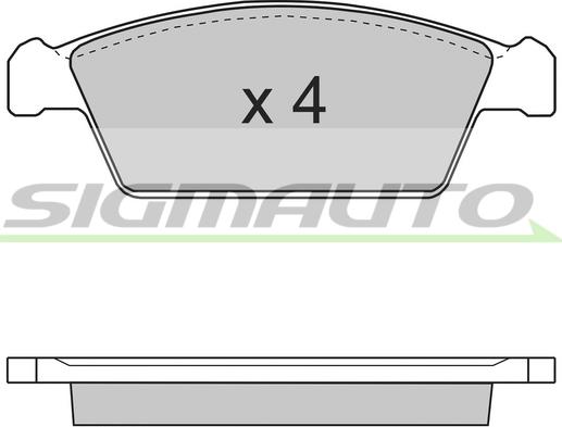 SIGMAUTO SPA668 - Тормозные колодки, дисковые, комплект autospares.lv