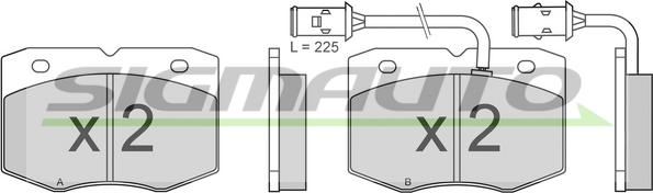 SIGMAUTO SPA609 - Тормозные колодки, дисковые, комплект autospares.lv