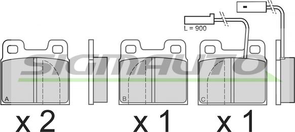 SIGMAUTO SPA607 - Тормозные колодки, дисковые, комплект autospares.lv