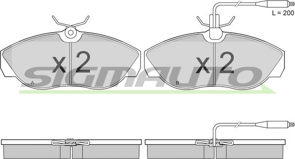 SIGMAUTO SPA614 - Тормозные колодки, дисковые, комплект autospares.lv