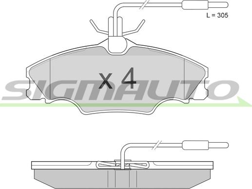 SIGMAUTO SPA686 - Тормозные колодки, дисковые, комплект autospares.lv