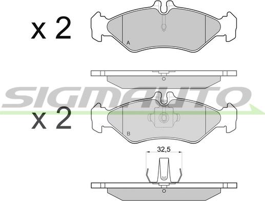 SIGMAUTO SPA688 - Тормозные колодки, дисковые, комплект autospares.lv