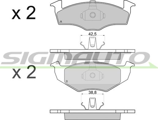 SIGMAUTO SPA682 - Тормозные колодки, дисковые, комплект autospares.lv