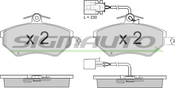 SIGMAUTO SPA638 - Тормозные колодки, дисковые, комплект autospares.lv