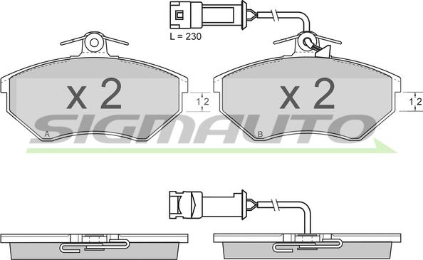 SIGMAUTO SPA637 - Тормозные колодки, дисковые, комплект autospares.lv