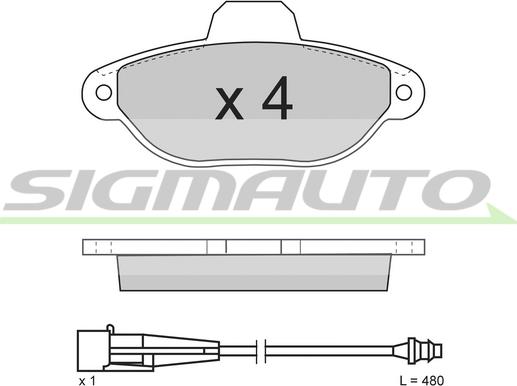 SIGMAUTO SPA626 - Тормозные колодки, дисковые, комплект autospares.lv