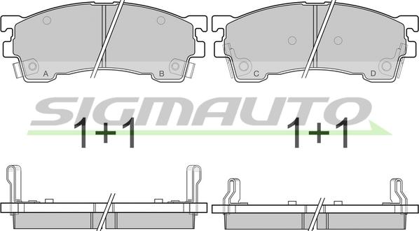 SIGMAUTO SPA622 - Тормозные колодки, дисковые, комплект autospares.lv