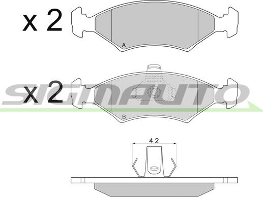 SIGMAUTO SPA675 - Тормозные колодки, дисковые, комплект autospares.lv