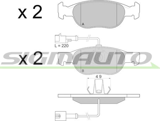 SIGMAUTO SPA676 - Тормозные колодки, дисковые, комплект autospares.lv